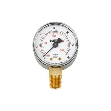 Weiss Instruments 2" dial, 1/4" NPT bottom, 0-30PSI TL20-030-4L